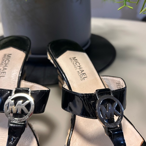 Michael Kors Black and Cream Wedge Sandals - Picture 10 of 10